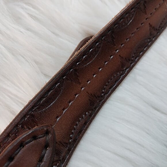 3770 Lot of 4 Un-Finished Leather Belts Tooled New With no Buckles. - Picture 3 of 15